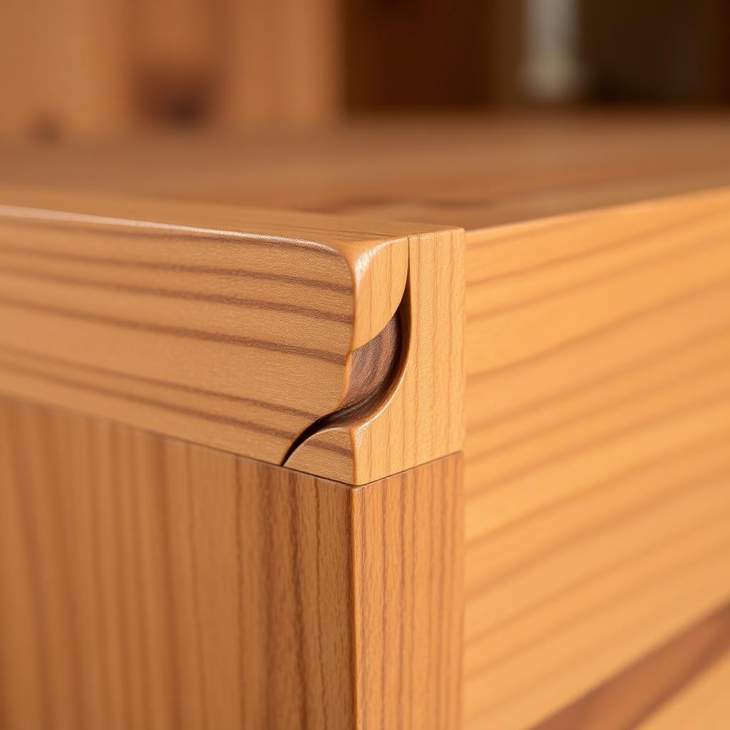 Detail van houten meubel